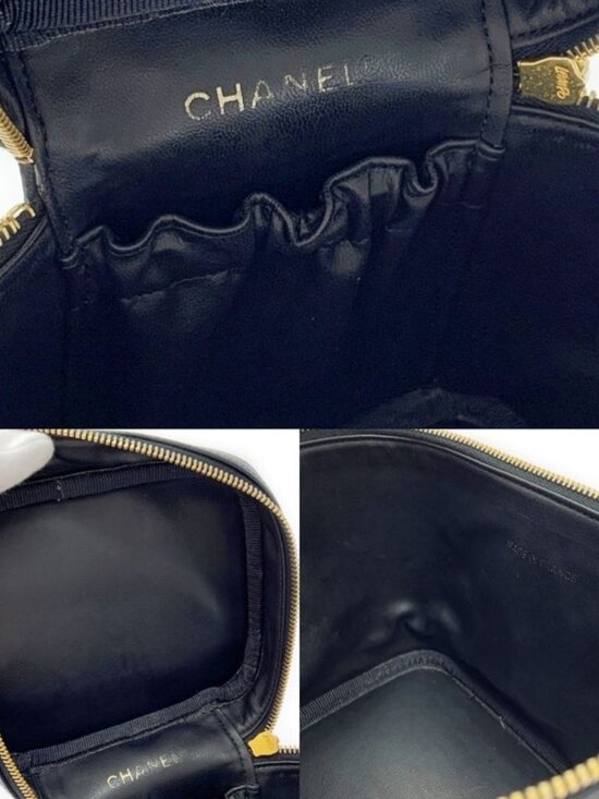 Chanel Caviar Leather Vanity Bag Black Handbag - Picture 9 of 9